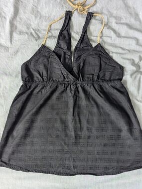 Volcom Black Tie-Back Tank with Rope Straps